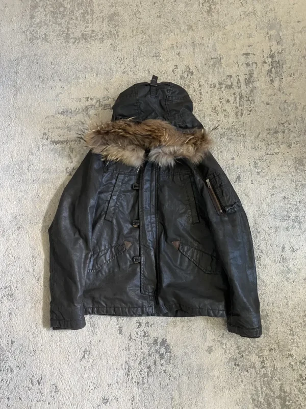 291295=Homme - FW08 Fur Hood Coated N-3B Jacket