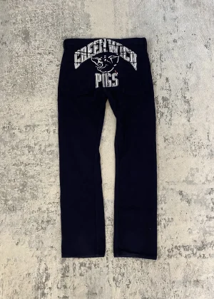Comme des Garcons - AW02 Greenwitch Pigs Painted Wool Pants S 32x31