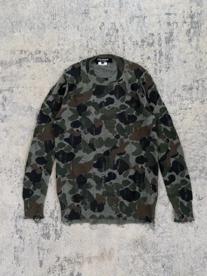 Junya Watanabe  AD2010 Distressed Camo Knit Sweater 17x26