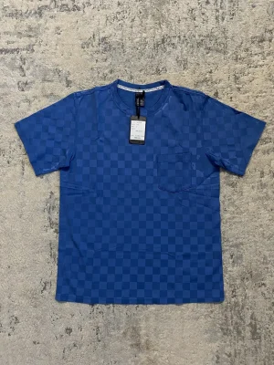 Number (N)ine SS09 Checkered Blue Painted T Shirt 20x27