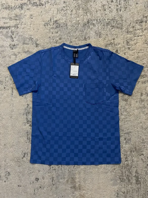 Number (N)ine SS09 Checkered Blue Painted T Shirt 20x27