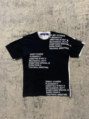 Junya Watanabe SS01 Poem "Greet Others Pleasantly" Tee S 18.25x24.5