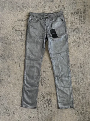 Saint Laurent - SS19 Silver Coated Jeans 28x28.5