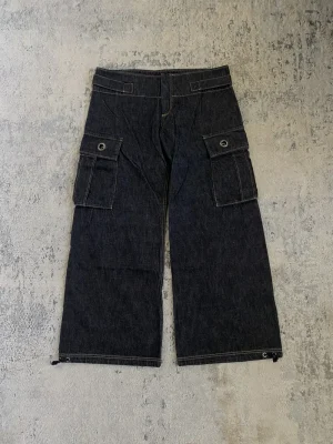 Y's Yohji Yamamoto - Wide Leg Sinched Raw Denim Cargo Pants 36x29.5