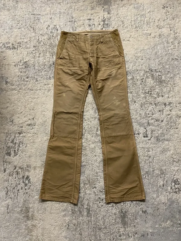 Backlash - Suede Panel Oil Stained Bootcut Pants 29x34