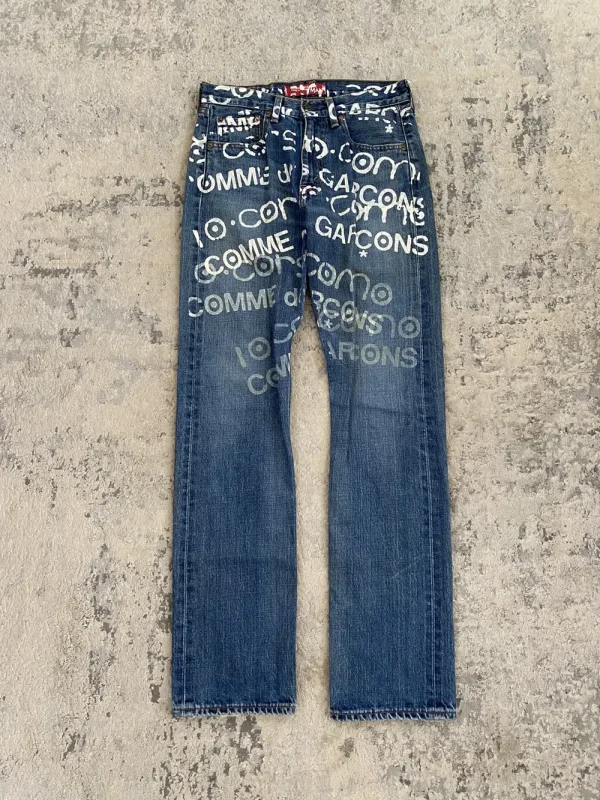 Junya Watanabe x Corso Como - SS02 Painted Blue Levis Jeans 28x31