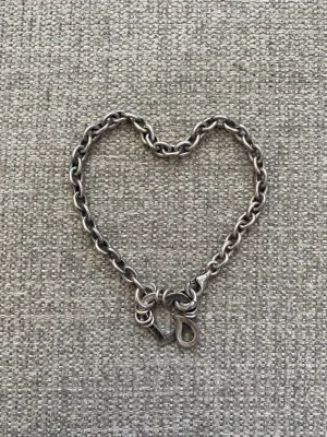 Number (N)ine Crying Heart Paper Chain Bracelet 925 Silver