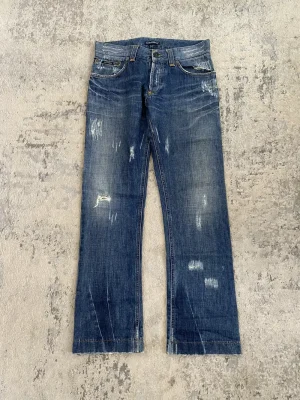 Dolce & Gabbana - Blue Distressed Bootcut Denim 34x32.5