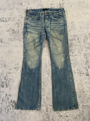 Jack Rose Painter Flared Low Waist Jeans L 15.5x33