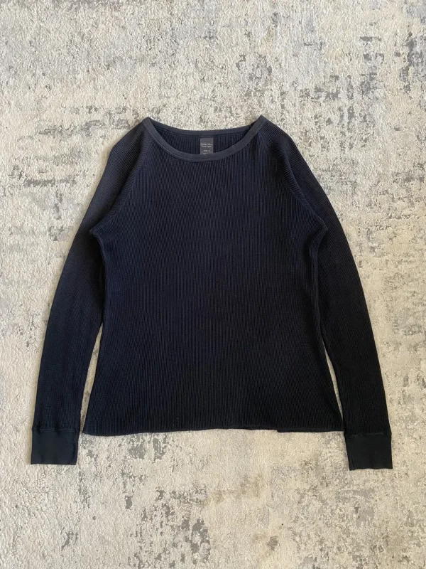 Number (N)ine - SS03 Thermal Waffle Knit Long Sleeve Black