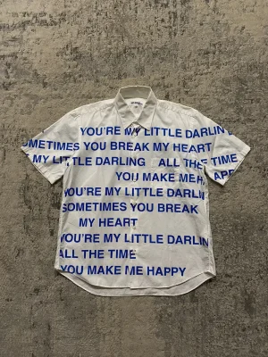 Junya Watanabe Man - SS02 Poem Button Up "You're My Little Darling" Blue 21x28