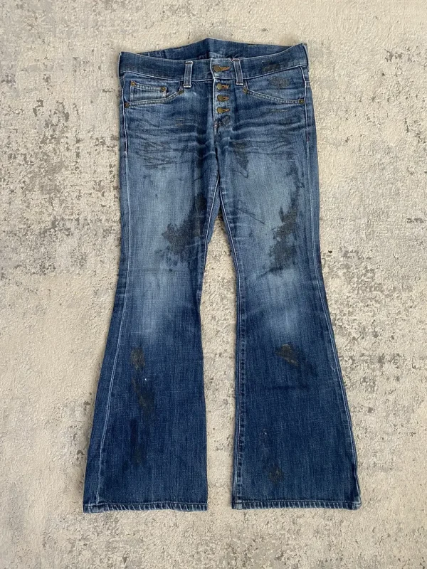 Tornado Mart - Paint Coated Backlace Flare Denim 16x30.5
