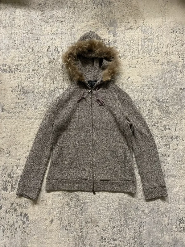 Tornado Mart - Fur Knit Double Zip Hoodie 19x26