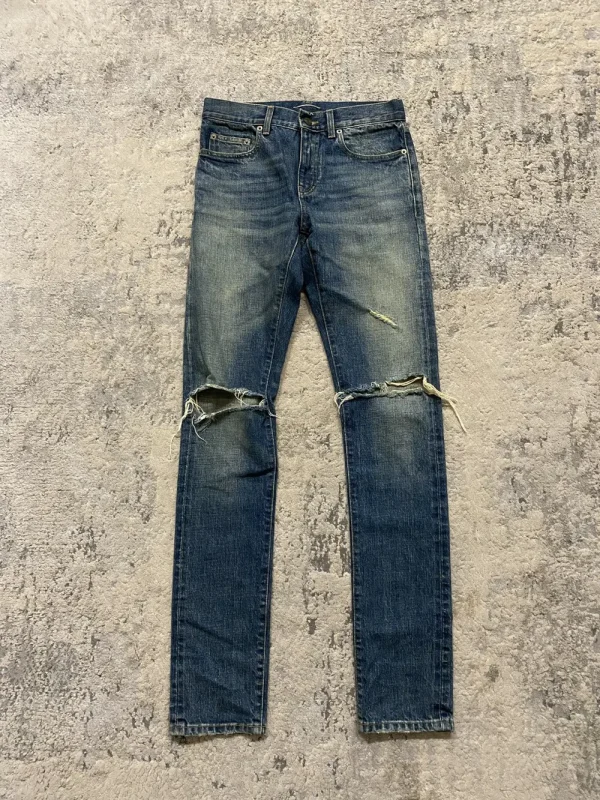Saint Laurent Paris - SS16 Surf Sound Knee Rip Denim 14.5x34