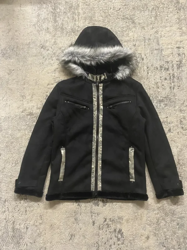 Miyabi Musubi - Fur Hood Japanese Print Jacket 21.5x28