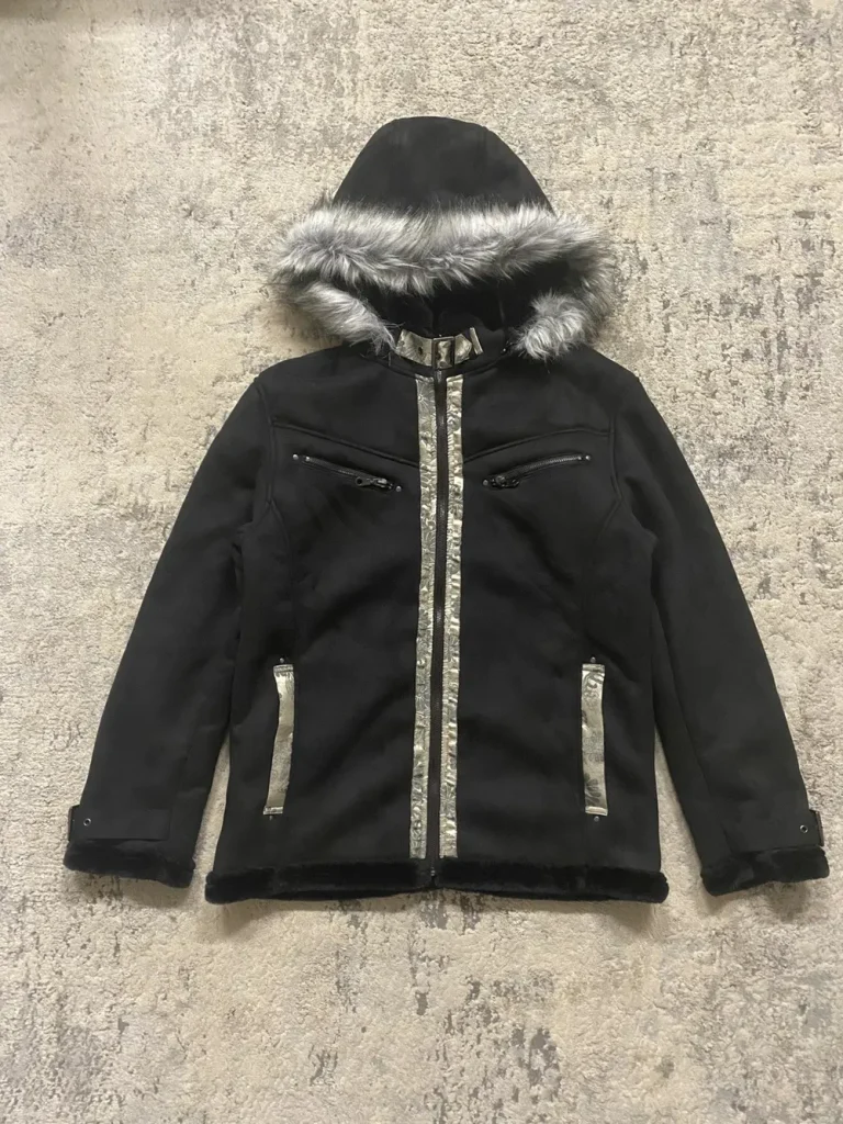 Miyabi Musubi - Fur Hood Japanese Print Jacket 21.5x28
