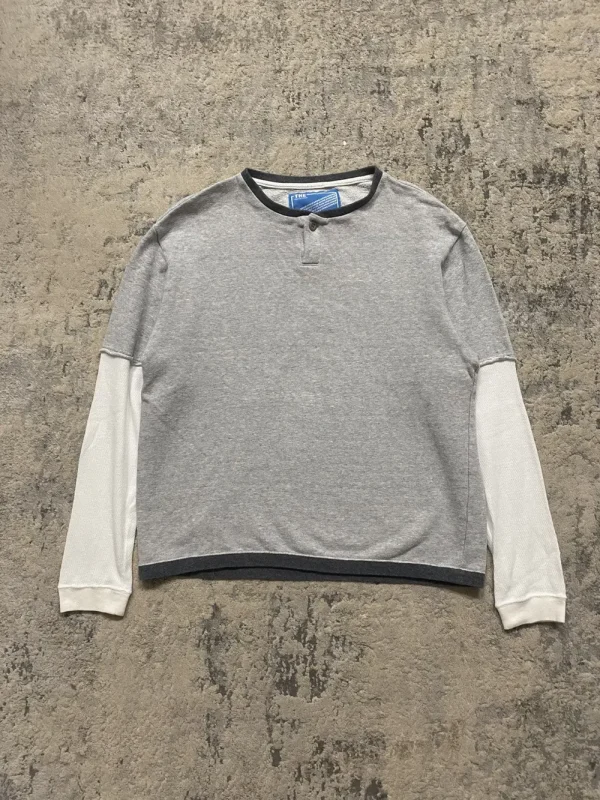 Urban Research - Layered Thermal Longsleeve Henley T Shirt 21x25