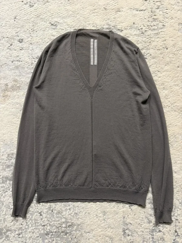 Rick Owens - FW19 Larry Mainline Knit V-Neck Long Sleeve 19x26