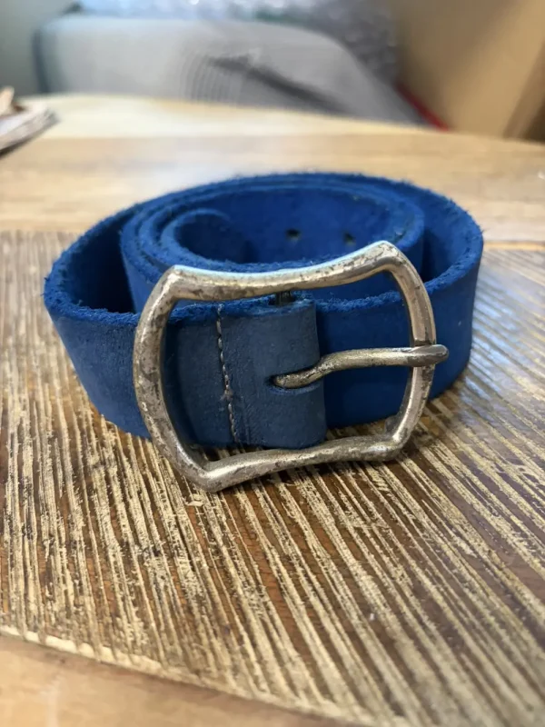 Incarnation - Blue Smooth Leather Buckle Belt 29-38