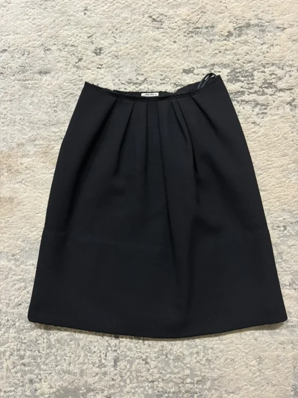 Miu Miu - Black Wool Snap Button Skirt 24x21