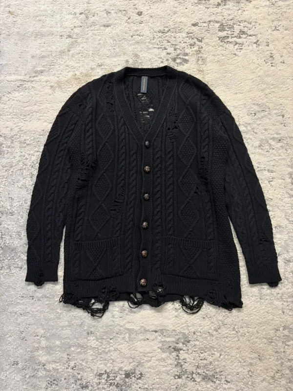 Maison MIHARA YASUHIRO - Distressed Wool Knit Cardigan 24x31