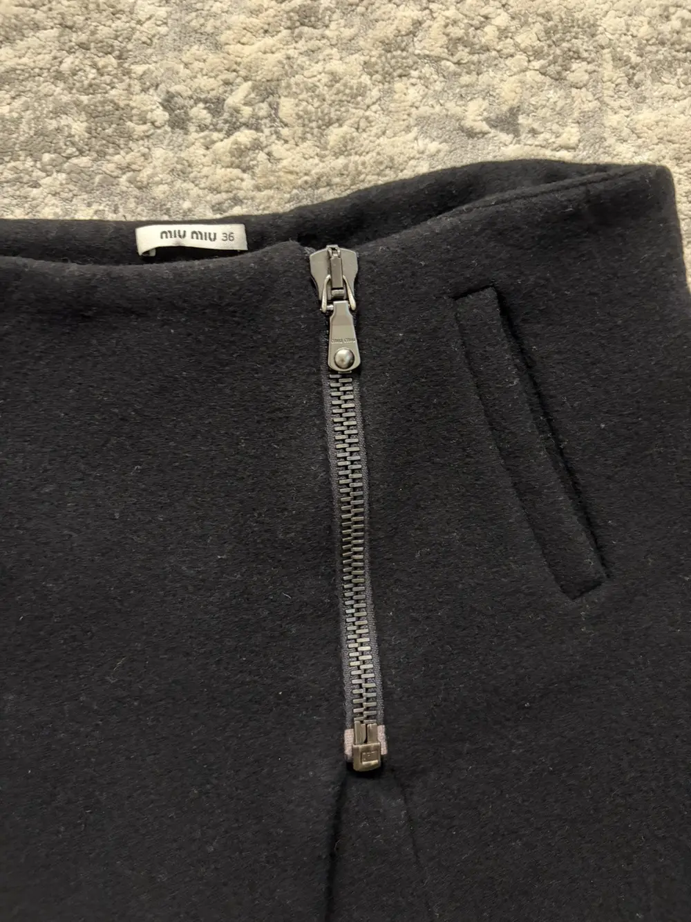 Miu Miu - 90s Wool Mini Skirt 27x13 - Image 2