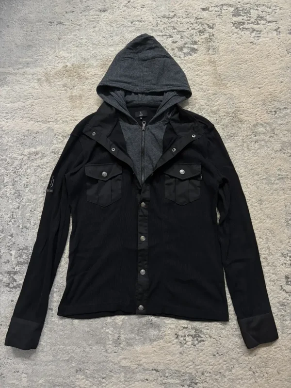 DJ Honda - Ribbed Longsleeve Layered Hoodie 18x25