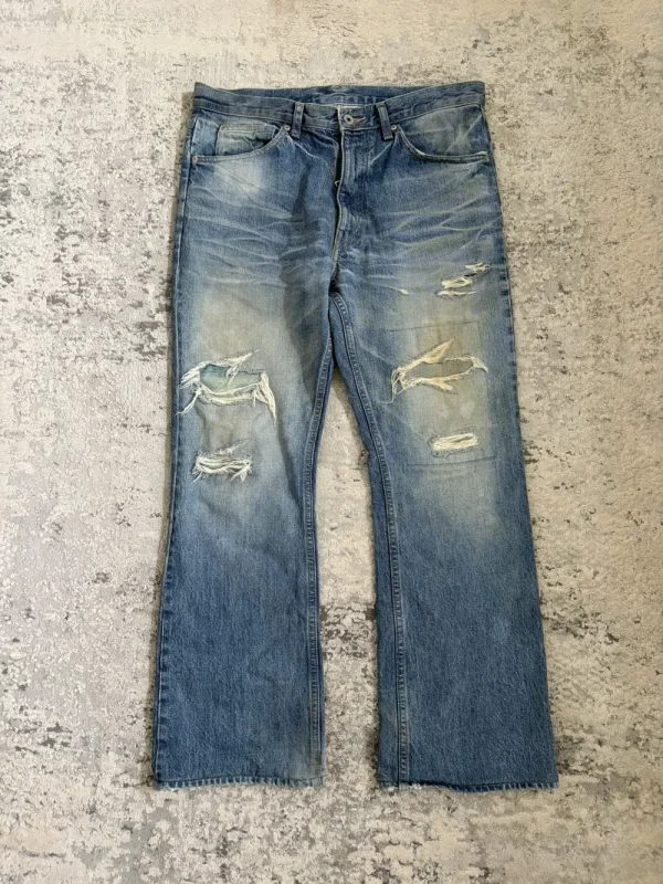 Backlash - AW12 Blue Cowhide Leather Heelbite Repair Bootcut Denim 33x28.5