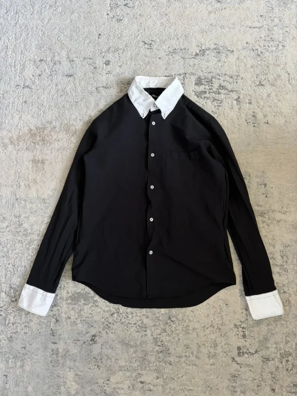 Comme Des Garcons Homme Deux - AD2011Contrast White and Black Button Up Shirt 18.5X27