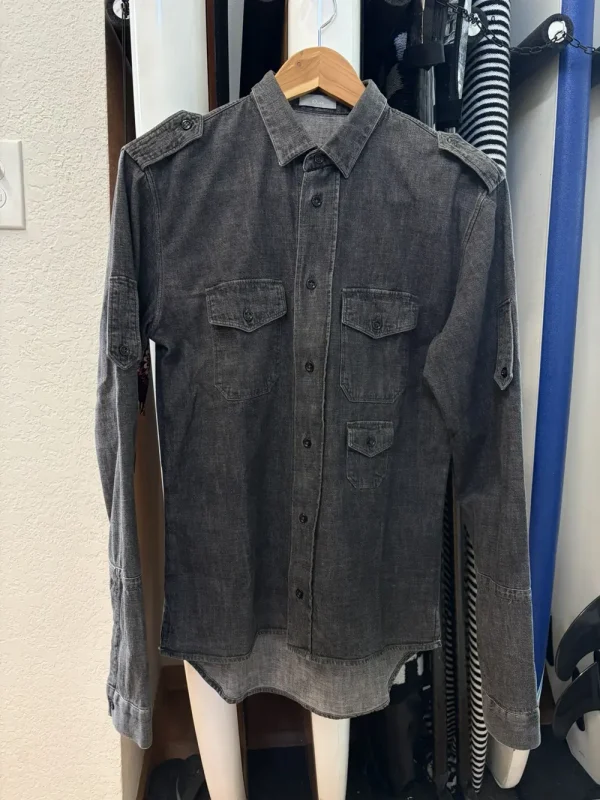 Dior Homme - SS04 Strip Military Button Shirt 18.5x29