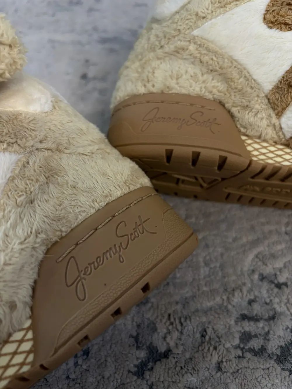 Jeremy Scott x Adidas - SS11 Bear Fuzzy High top Sneakers Gold 9.5US Men - Image 5