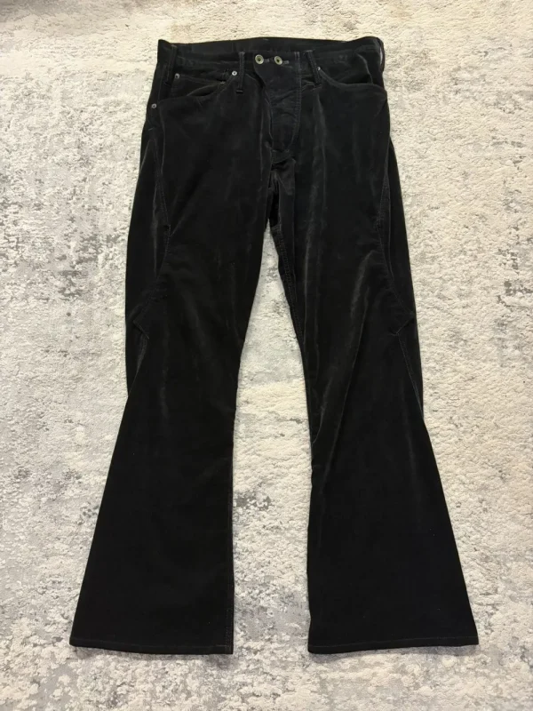 L.G.B. - Lazy Wolf Black Velvet Flare Jeans 17.5x31