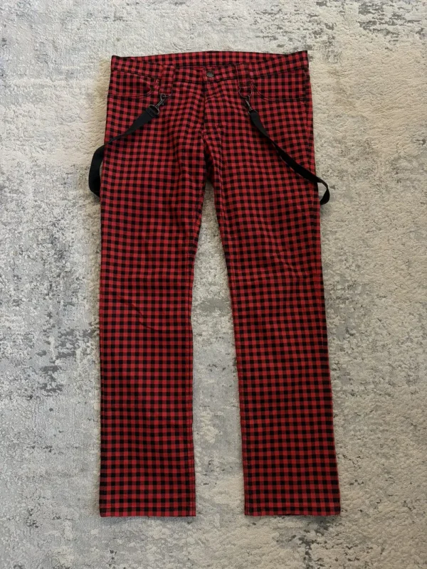 Number (N)ine - SS05 Night Crawler Plaid Suspender Denim 34x28.5