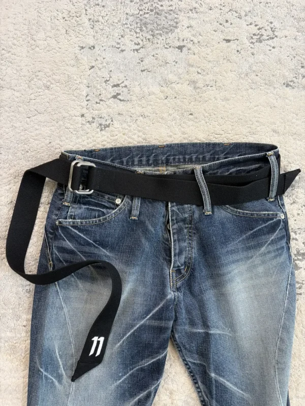 11 by Boris Bidjan Saberi - Black Canvas D Ring Belt