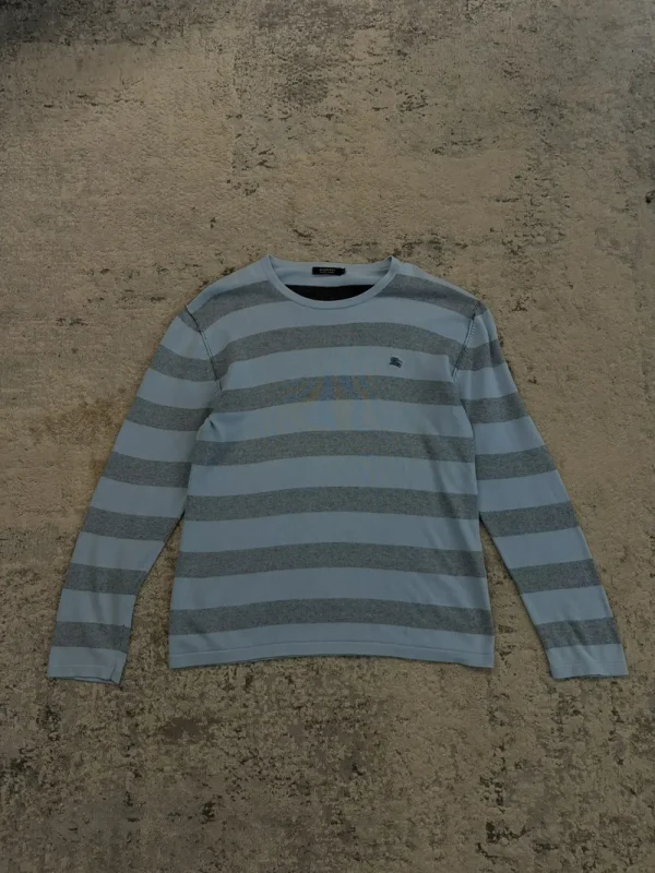 Burberry Black Label - Striped Long Sleeve Knit T Shirt 20x26