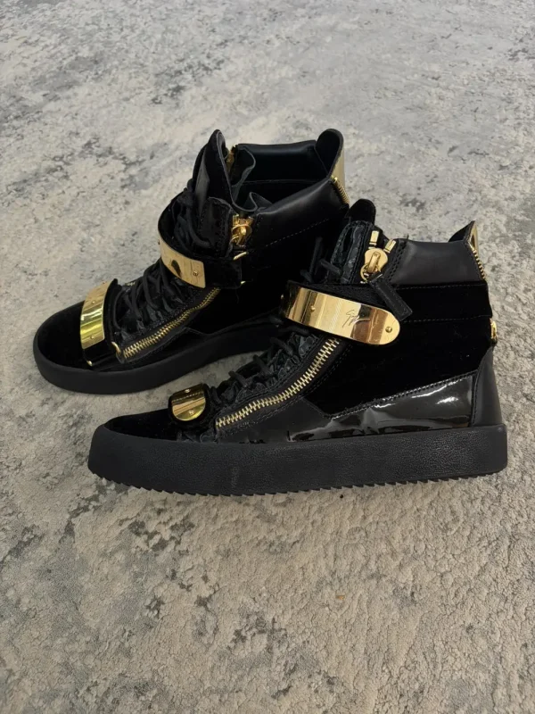 Giuseppe Zanotti - Velour Gold Plate Zipper Sneakers 10US Mens