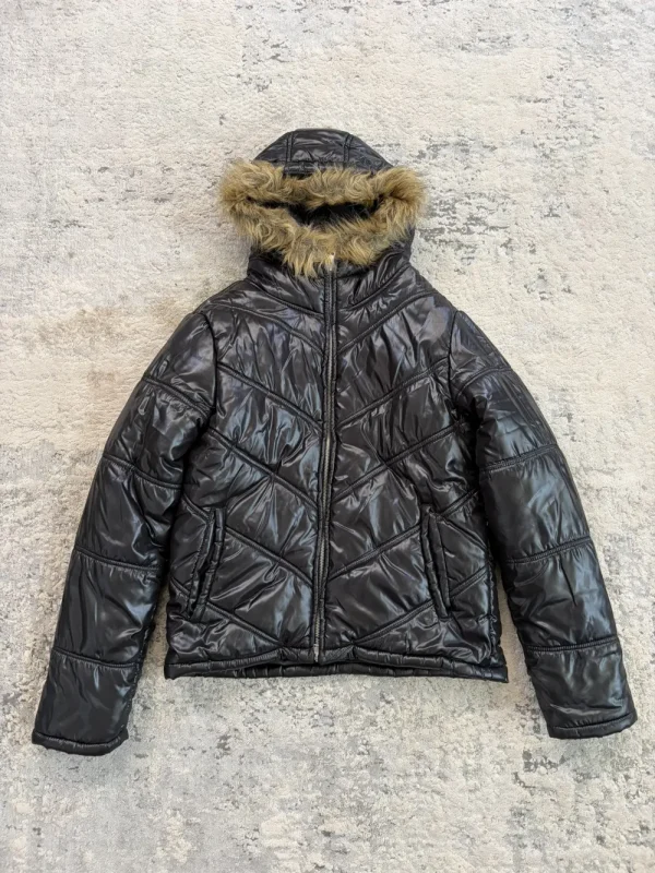 Jack Rose - Fur Hood Black Puffer Jacket 18.5x24