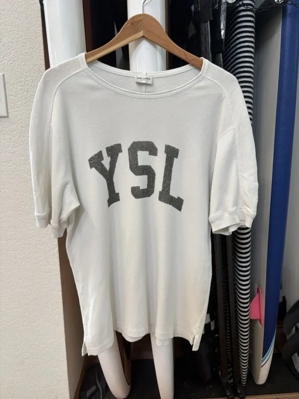 Saint Laurent - AW21 YSL Collegiate Logo Jersey Tee 21x28