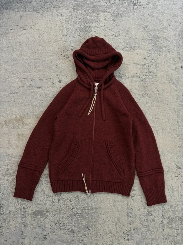 Undercover - AW10 Knit Ear Muff Leather Elbow Hoodie 19x26