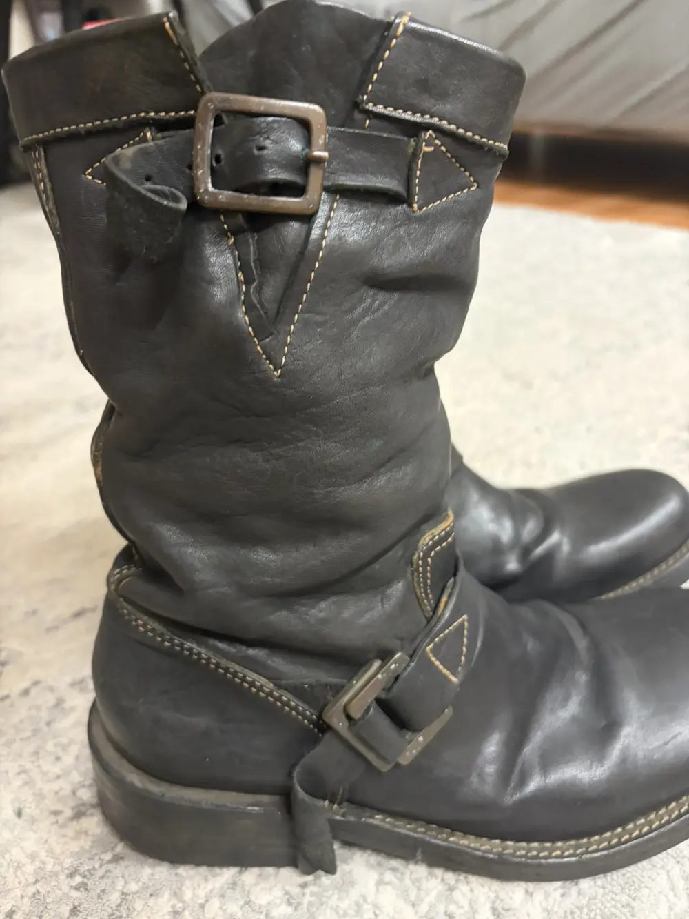 Backlash - Black Leather Engineer Boots 24.5/8US - Image 3