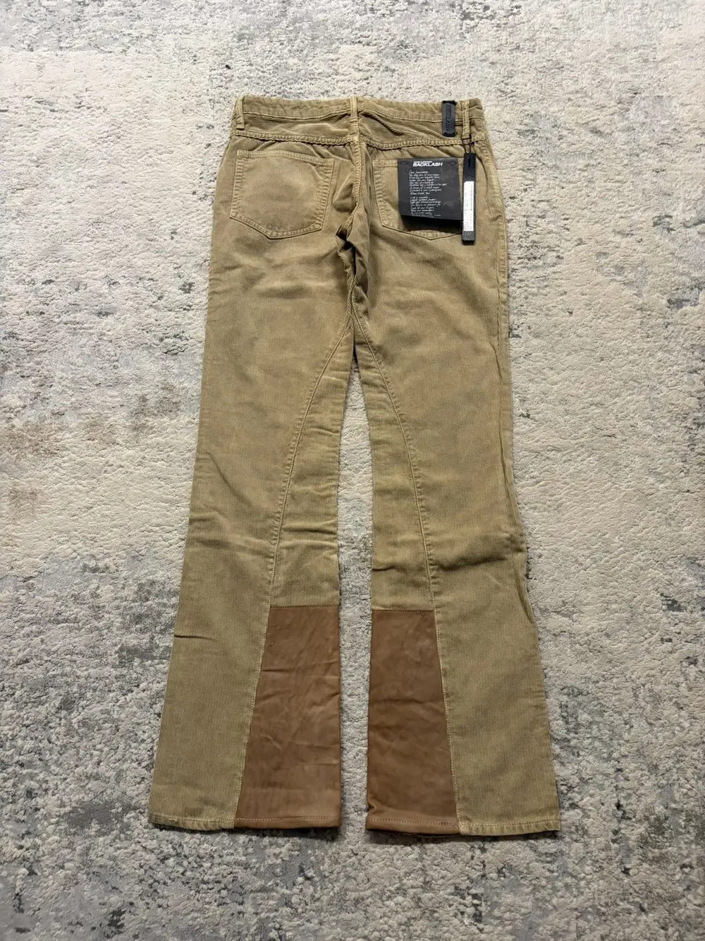 Backlash - Corduroy Leather Panel Boootcut Denim 32x34 - Image 5