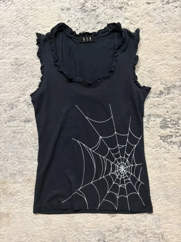 Black Peace Now (BPN) - Spider Web Lace Tank Top 14x23