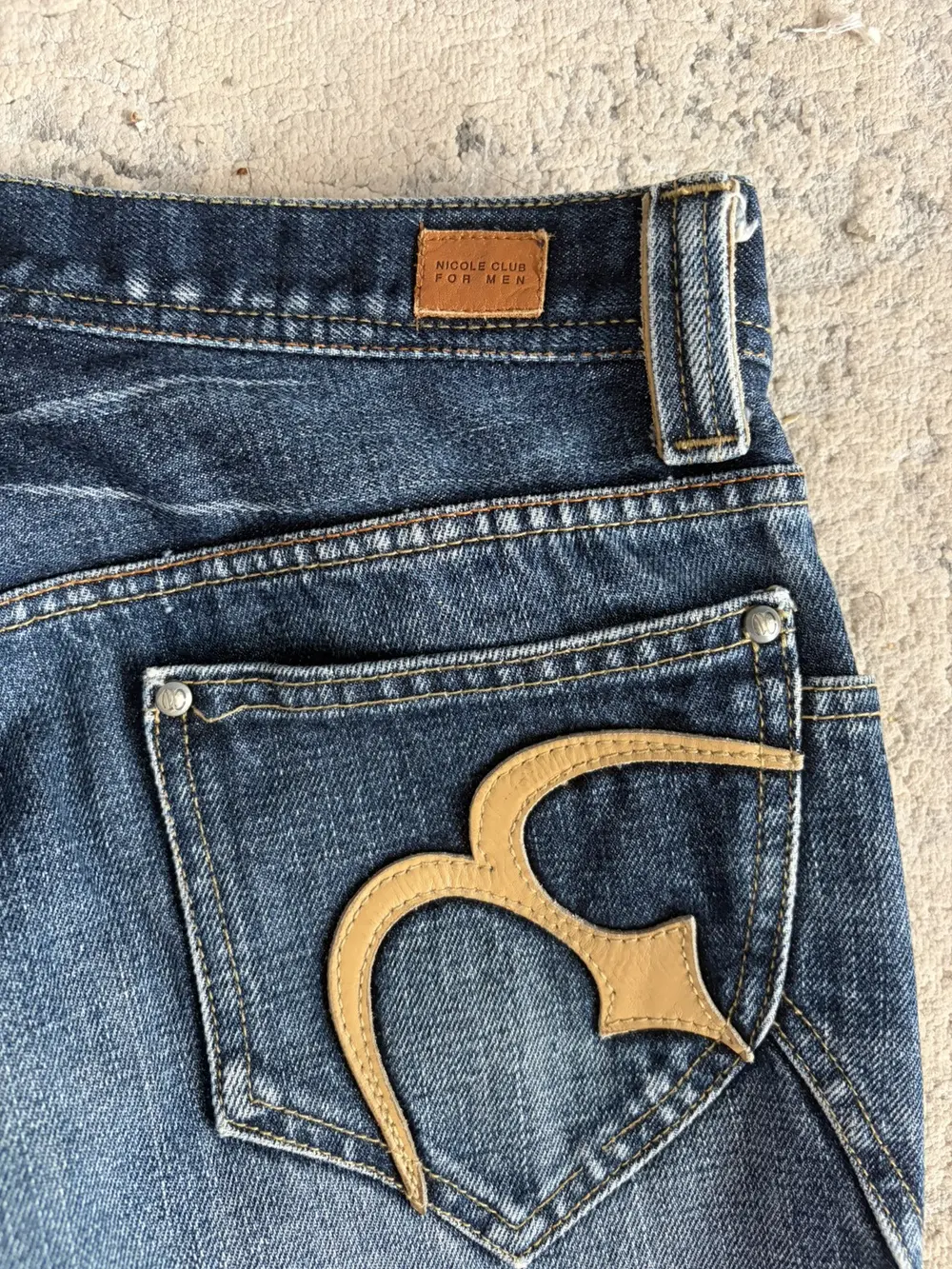 Nicole Club - Leather Accent Bootcut Whisker Denim Jeans 32x31 - Image 7
