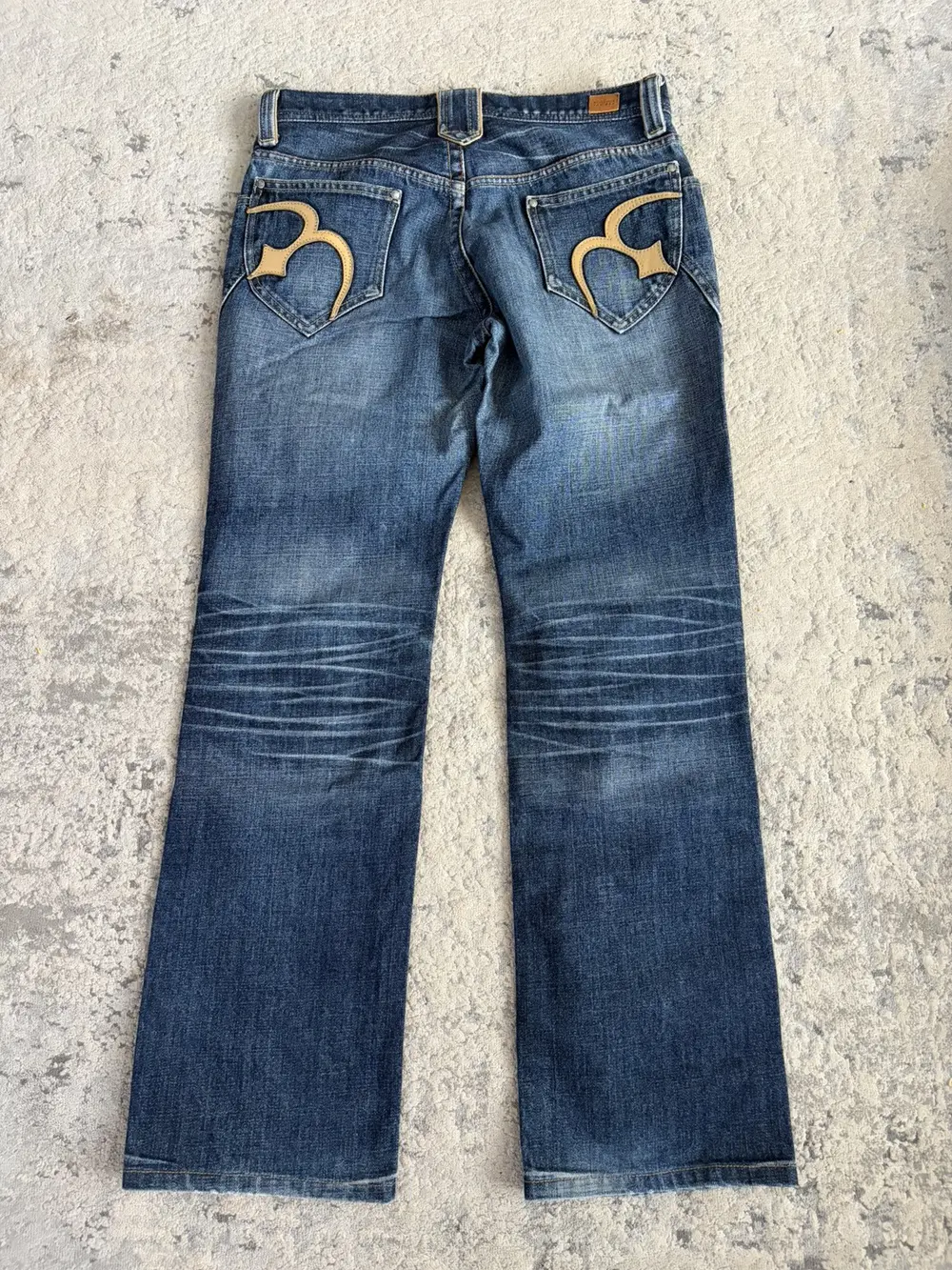 Nicole Club - Leather Accent Bootcut Whisker Denim Jeans 32x31 - Image 6