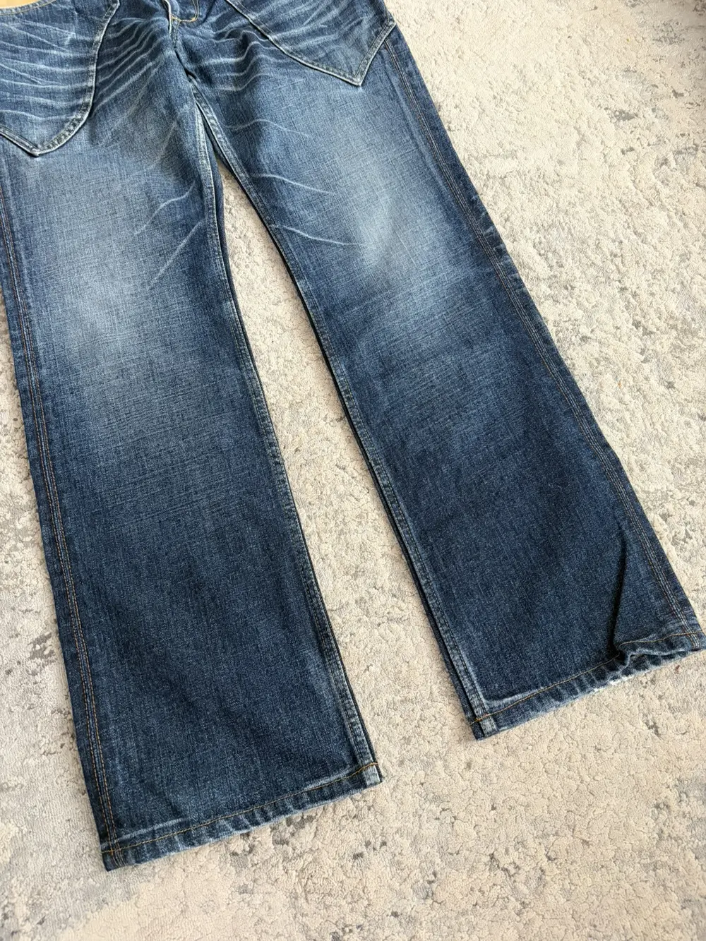 Nicole Club - Leather Accent Bootcut Whisker Denim Jeans 32x31 - Image 5