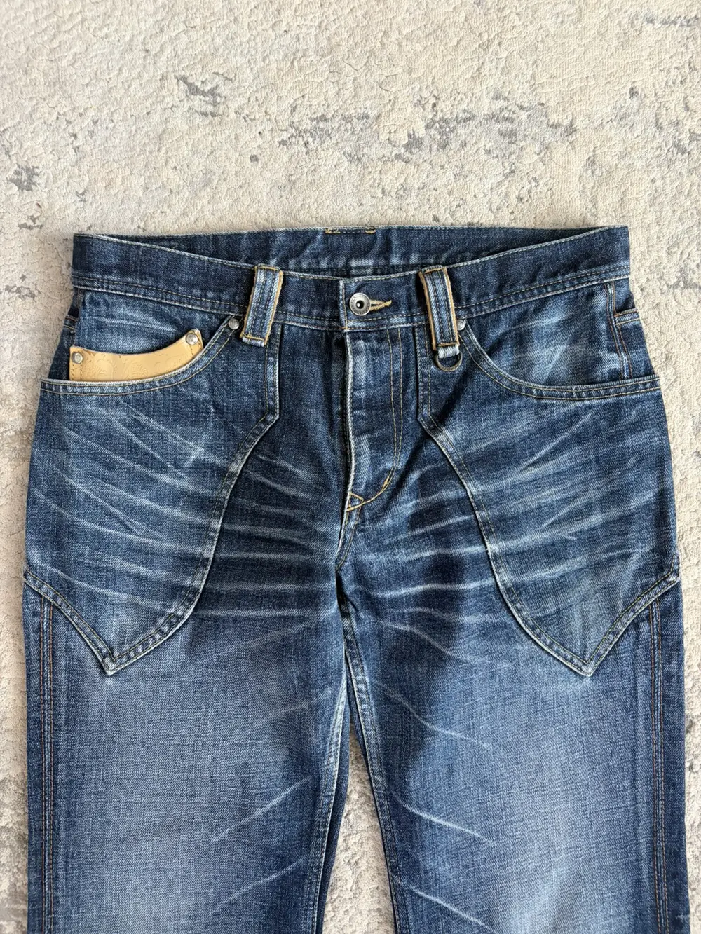 Nicole Club - Leather Accent Bootcut Whisker Denim Jeans 32x31 - Image 2