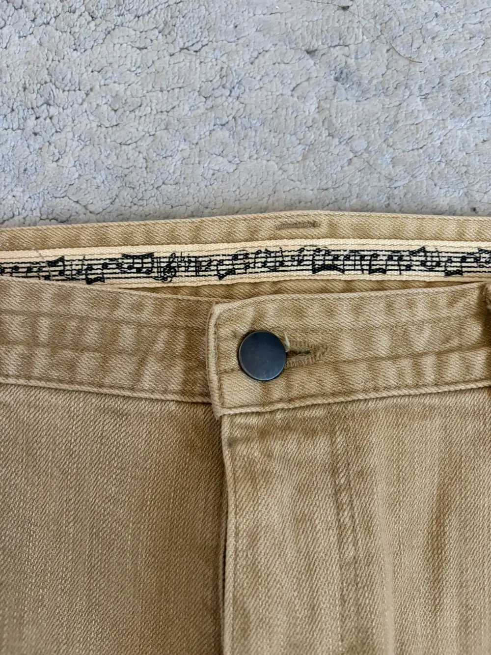 Number (N)ine - SS07 About a Boy Crying Heart Pain Khaki Denim 33x29 - Image 3