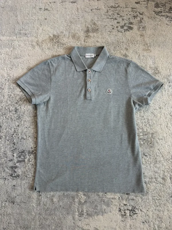 Moncler - Embroidered Logo Grey Polo 20x25