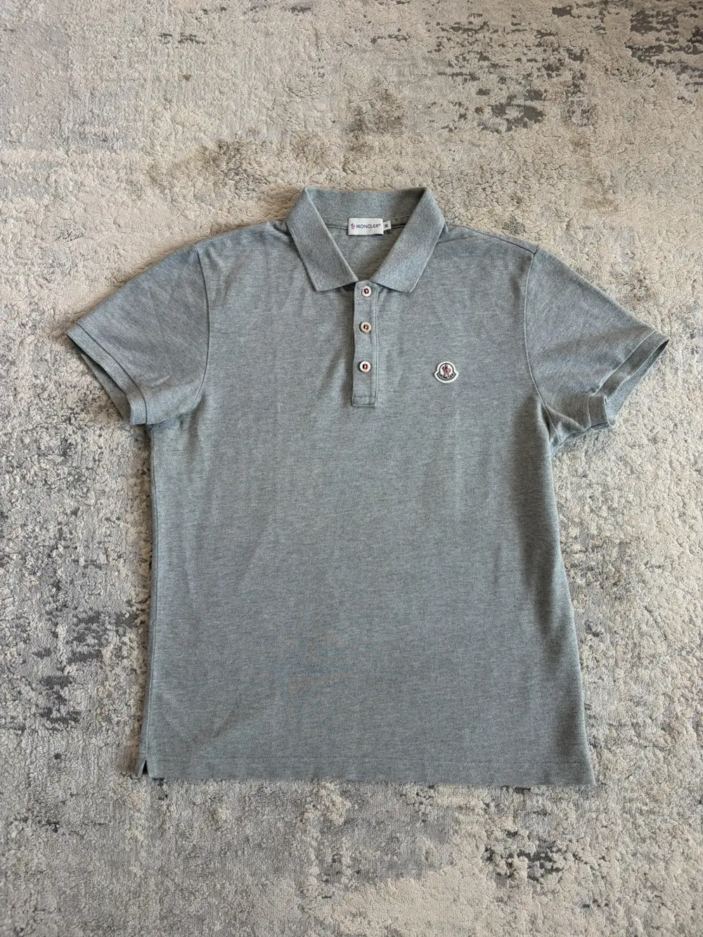 Moncler - Embroidered Logo Grey Polo 20x25