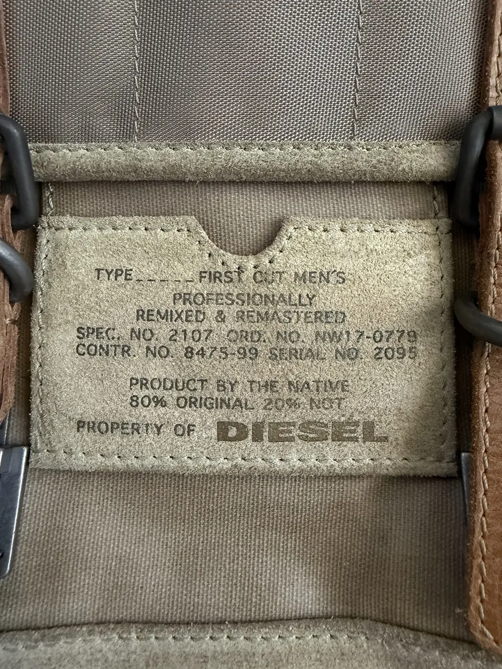 Diesel - Suede Canvas Satchel Shoulder Bag - Image 2